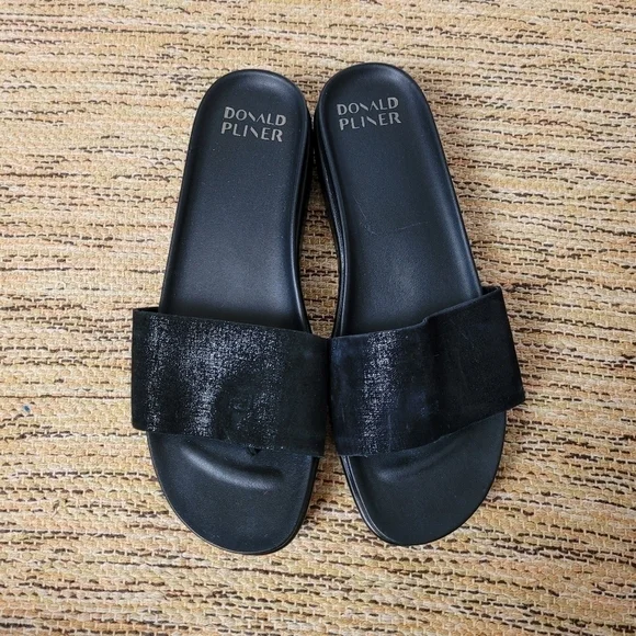 Donald Pliner Wedge Leather Slides - Picture 3 of 4